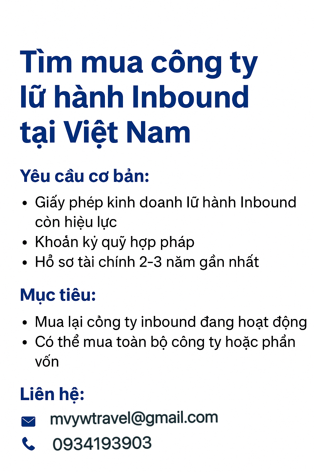 🌟 Tìm mua công ty lữ hành Inbound tại Việt Nam 🌟