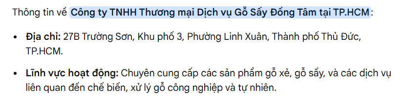 Công ty đang hoạt động tại Thủ Đức – TPHCM